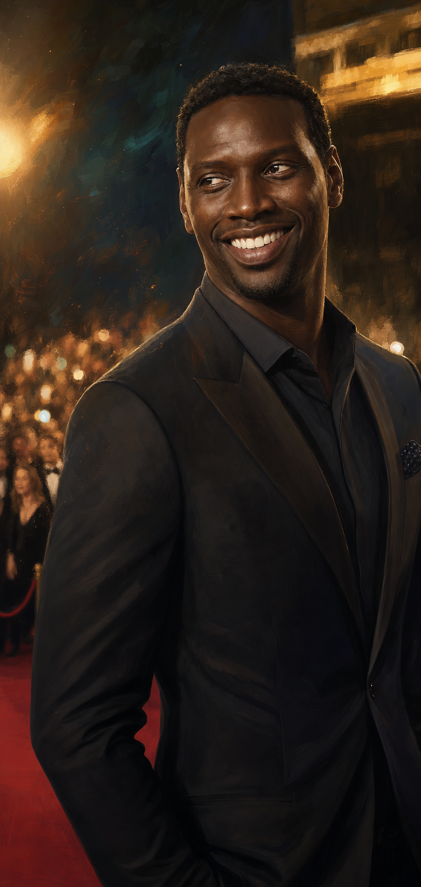 Omar Sy-inspired cinema premiere portrait